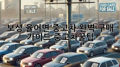 🚗보성 율어면 중고차, 완벽 구매 가이드! #중고차꿀팁